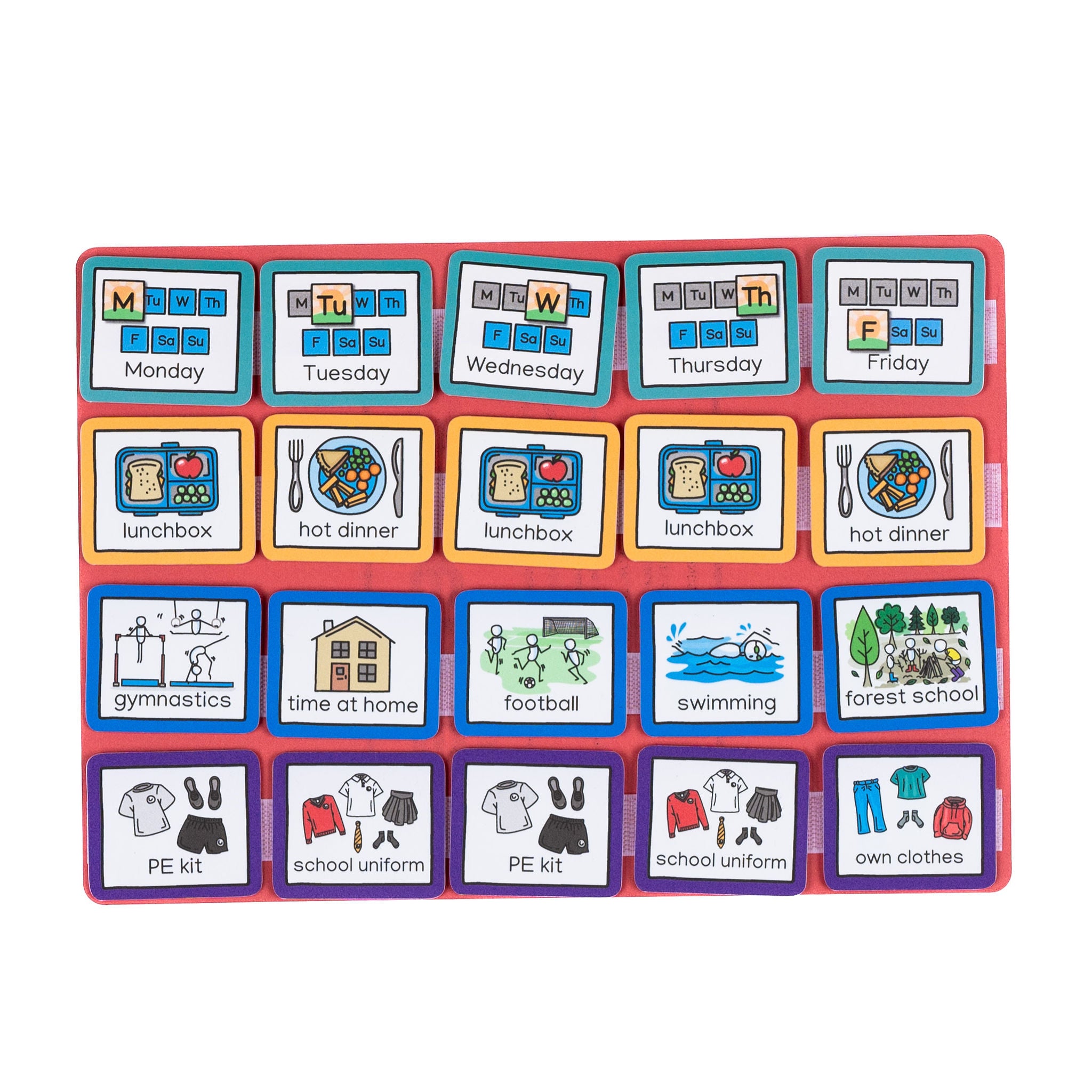 Personalised A4 Weekday Chart Create Visual Aids Ltd personalised-a4-weekday-chart-create-visual-aids-ltd