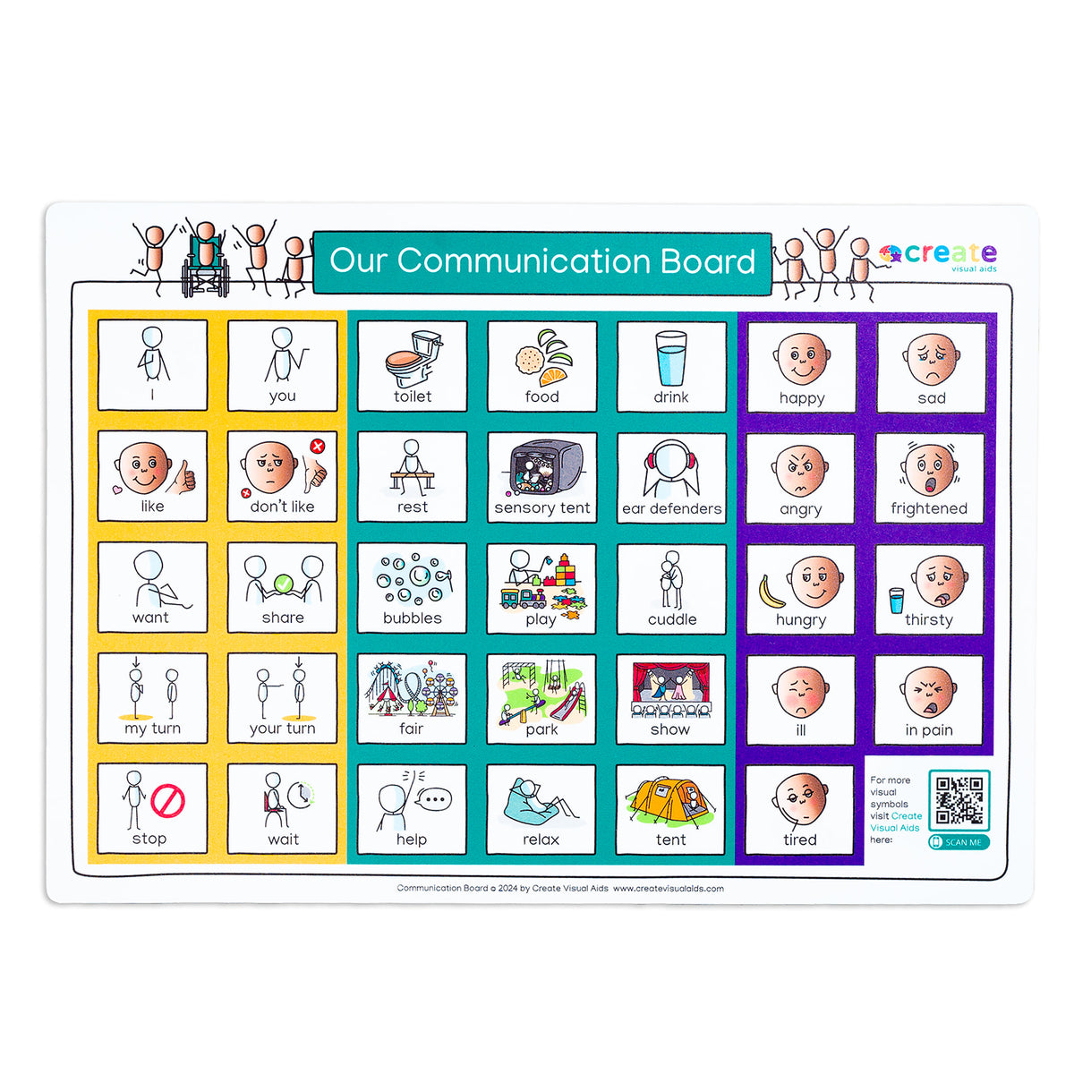 Personalised A3 Communication Board – Create Visual Aids Ltd