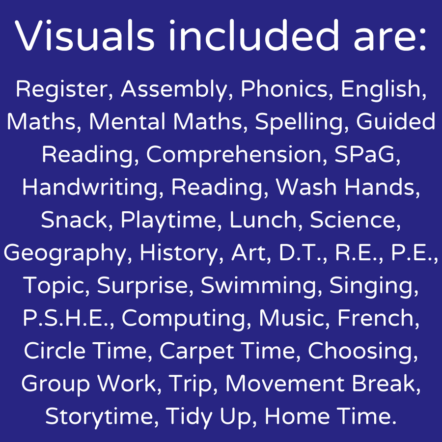 Visual Timetable for School
