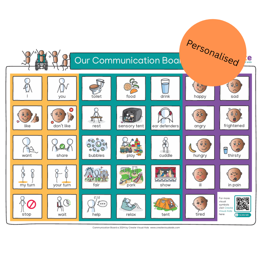 Custom Communication Board Personalised A3 Communication Board – Create Visual Aids Ltd