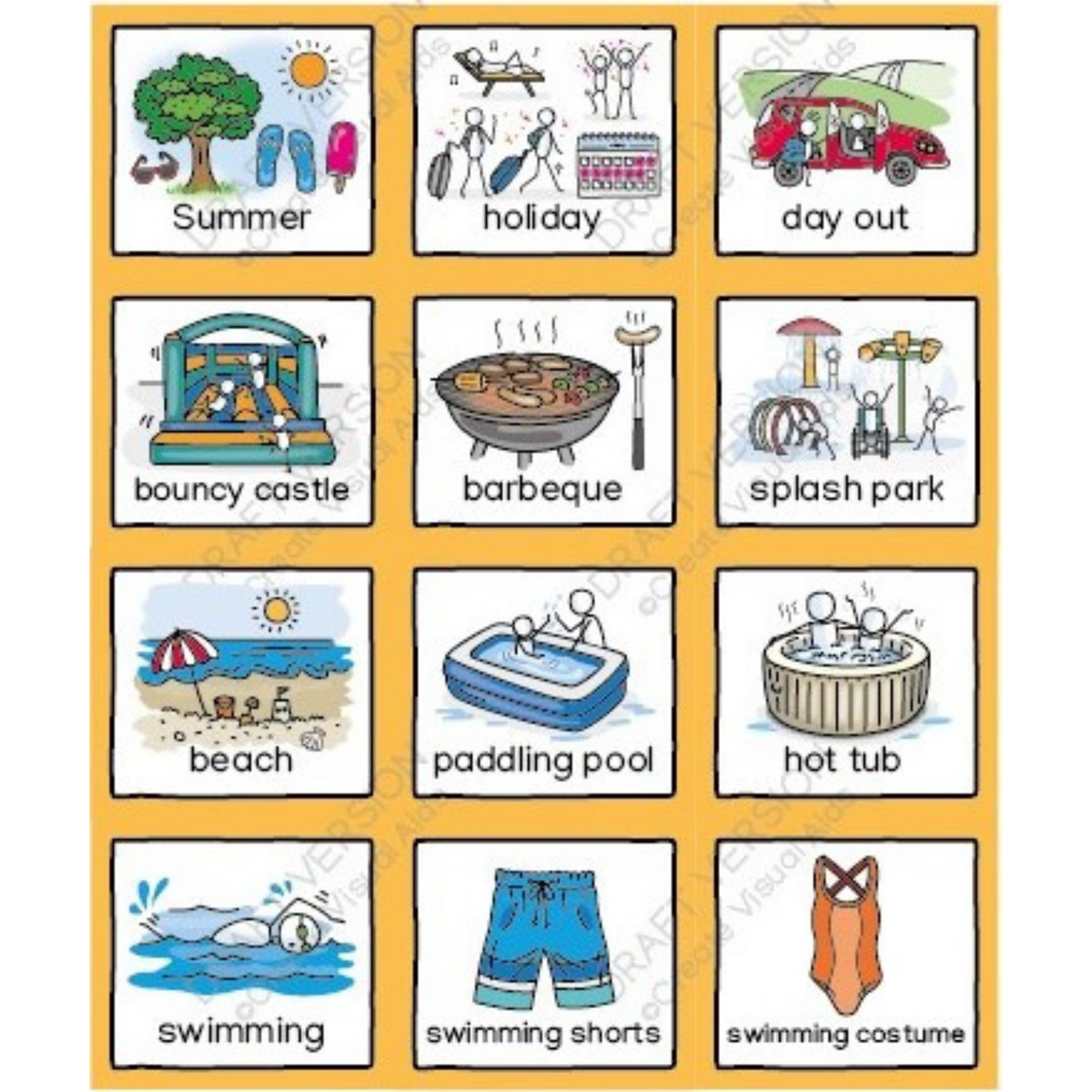 Summer Visual Card SUMMER - PDF Version – Create Visual Aids Ltd
